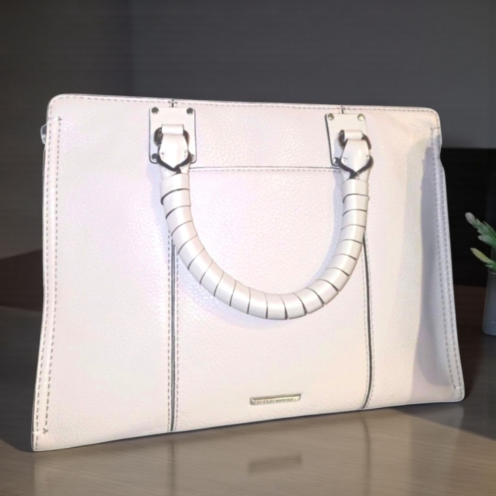 Rebecca Minkoff Winter White Whipstitch Handle Satchel Bag - Picture 4 of 4